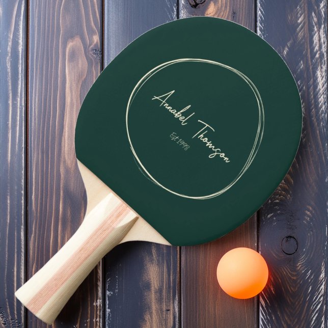 Raquete De Ping Pong Sage Verde Meados do Século com Nome (Criador carregado)