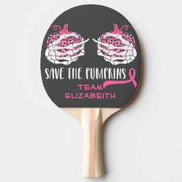 Raquete De Ping Pong Salve a Consciência do Cancer da Mama de Pumpkins