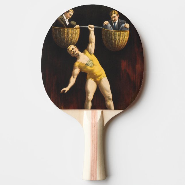 Raquete De Ping Pong Sandow Eugen Sandow Vaudeville Weightlifter (Frente)