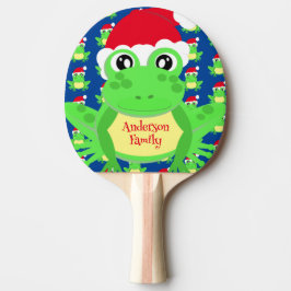 Raquete De Ping Pong Sapo de Natal Padrão Santa Hat Novidade Azul