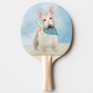 Raquete De Ping Pong Scottish Terrier Wheaten Dog Painting
