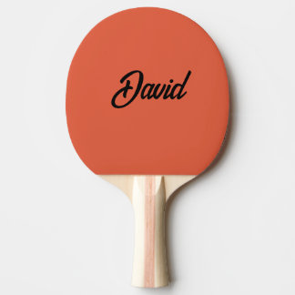 Raquete De Ping Pong Script Minimalista de Cor Personalizada Nome Perso