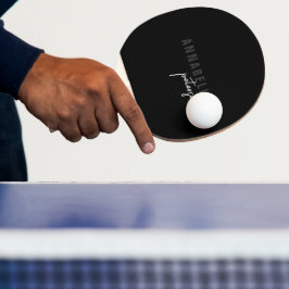Raquete De Ping Pong Script mínimo preto e branco simples moderno