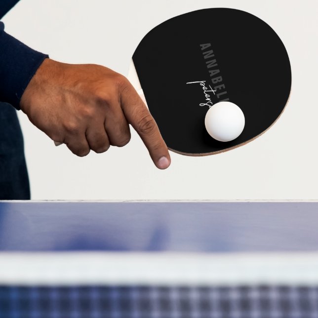 Raquete De Ping Pong Script mínimo preto e branco simples moderno (Insitu)