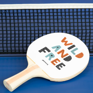 Raquete De Ping Pong Selvagem e Livre Letras de rabisco