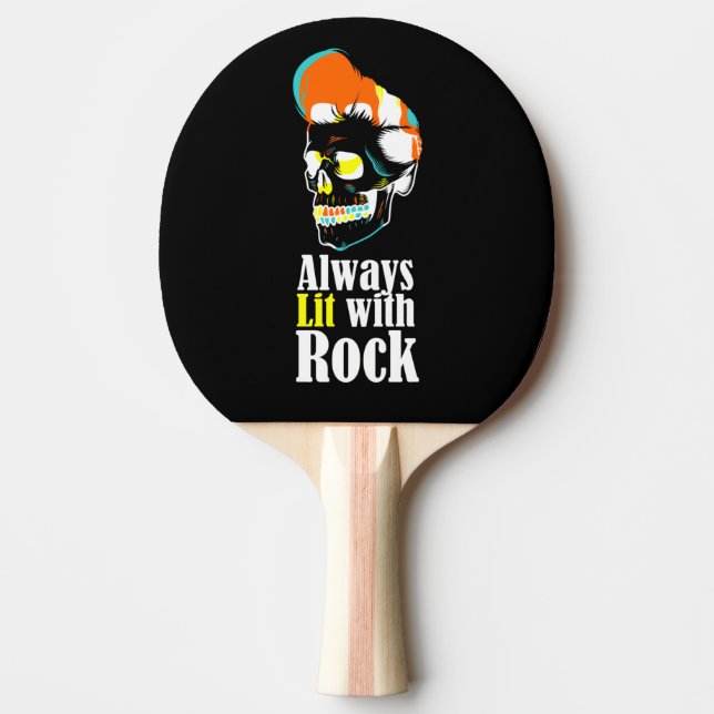Raquete De Ping Pong Sempre iluminado com rocha (Frente)