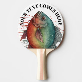 Raquete De Ping Pong Série Aquarela: Piranha