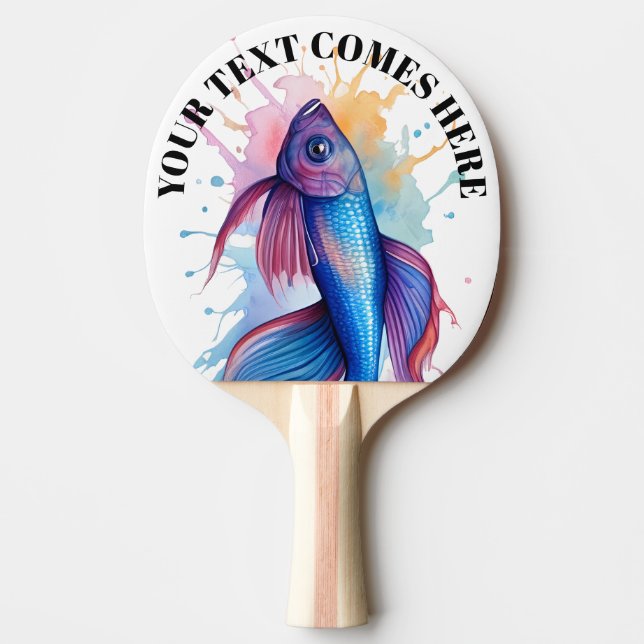 Raquete De Ping Pong Série de Aquarela: Peixe Betta (Frente)