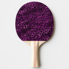 Raquete De Ping Pong Série Design Leopardo Roxo e Dourado 3