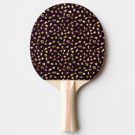 Raquete De Ping Pong Série Leopardo roxa e Dourada Design 2