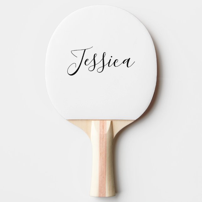 Raquete De Ping Pong Seu Nome | Letra Elegante (Frente)