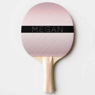 Raquete De Ping Pong Seu nome   Rosa Blocos e tiras brancas