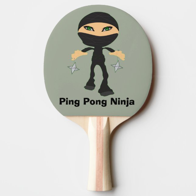 Raquete De Ping Pong Sibilo Pong Ninja - menina Ninja (Verso)