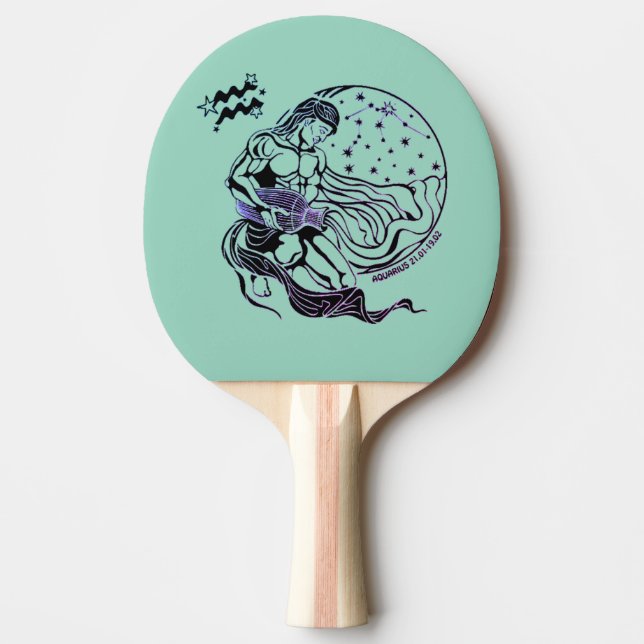 Raquete De Ping Pong signo zodiaco acquarius (Frente)