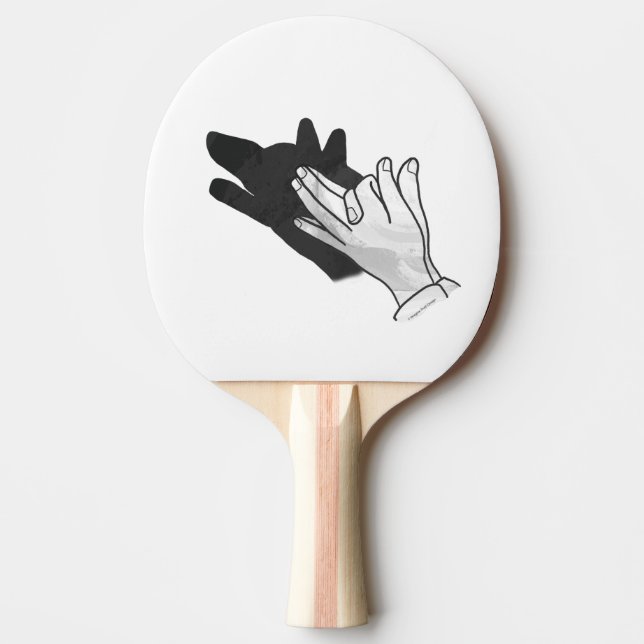 Raquete De Ping Pong Silhueta de Mão Lobo (Frente)