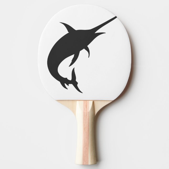 Raquete De Ping Pong Silhueta de peixe Marlin - Escolher cor de fundo (Frente)