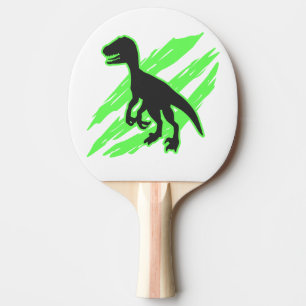 Raquete De Ping Pong Silhueta do Velociraptor - Escolher cor de fundo