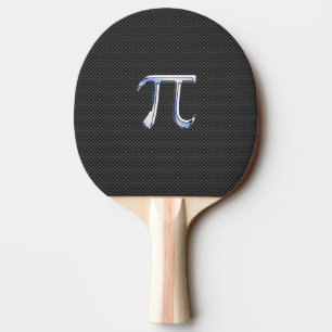 Raquete De Ping Pong Símbolo de cromo como Pi no estilo de fibra de car