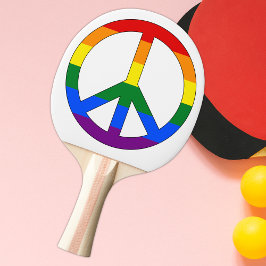 Raquete De Ping Pong Símbolo de Sinalizador de Paz do gay Rainbow