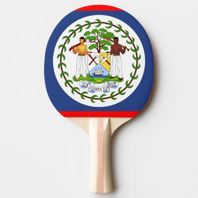 Raquete De Ping Pong Símbolo do país de bandeira Belize (Frente)