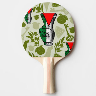 Raquete De Ping Pong Símbolo do Triângulo Vermelho da Resistência do Si