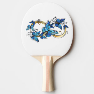 Raquete De Ping Pong Símbolo infinito de borboletas azuis Morpho