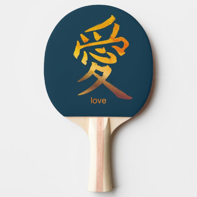 RAQUETE DE PING PONG SÍMBOLO KANJI PARA AMOR PING PONG PADDLE (Frente)