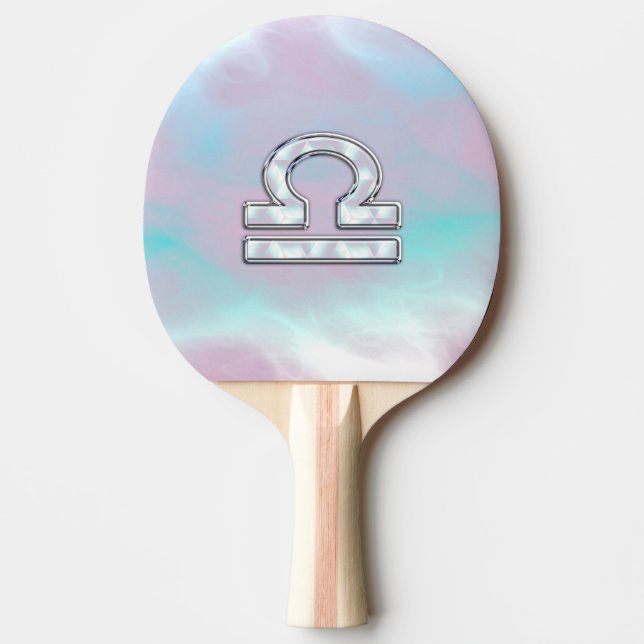 Raquete De Ping Pong Símbolo Libra Mãe de Estilo Pérola (Frente)