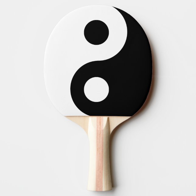 Raquete De Ping Pong Símbolo Personalizável de Yin Yang Preto (Verso)