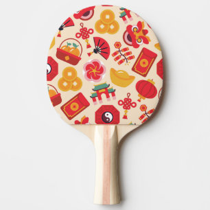 Raquete De Ping Pong Símbolos de Ano Novo Chineses