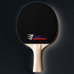 Raquete De Ping Pong Simple cool red and blue name on black<br><div class="desc">A simple and cool design for a table-tennis-player...  to personalize with your own first (blue) and last name (red color).</div>