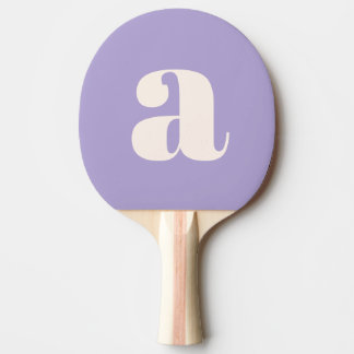 Raquete De Ping Pong Simples Monograma Inicial Retro Negrito Lilás Roxo