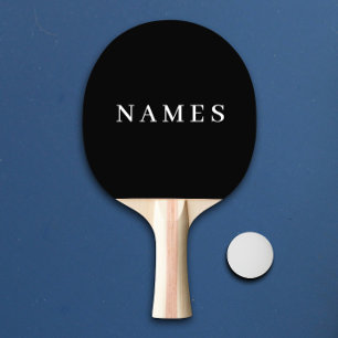 Raquete De Ping Pong Simples Preto Personalizado Adicionar Seu Nome Ele