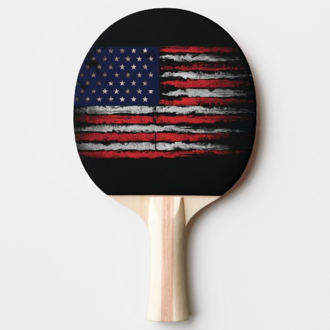 Raquete De Ping Pong Sinalizador Grunge U.S.A (Frente)