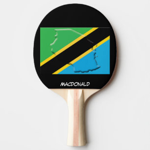 Raquete De Ping Pong SINALIZADOR TANZÂNIA e MAP preto personalizado