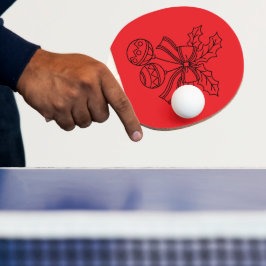Raquete De Ping Pong Sino de Natal fofo em Arte de Linha