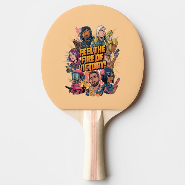 Raquete De Ping Pong Sinta o fogo da vitória (Frente)