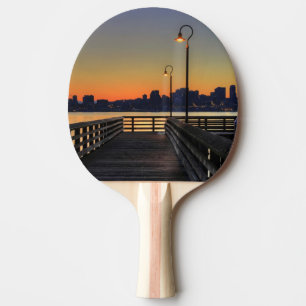 Raquete De Ping Pong Skyline do centro de Seattle Washington