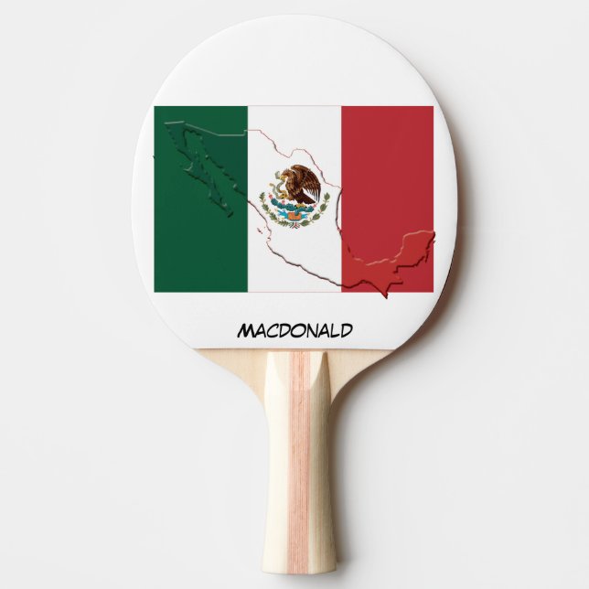 Raquete De Ping Pong SLAG E MAPA DO MÉXICO Personalizados (Frente)