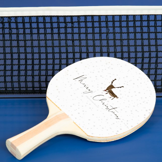 Raquete De Ping Pong SlipperyJoe Merry Christmas rendeer red-nose (Insitu)