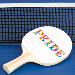 Raquete De Ping Pong SlipperyJoe's texto colorido e criativo com tema d