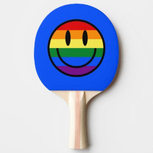 Raquete De Ping Pong Smiley face arco-íris
