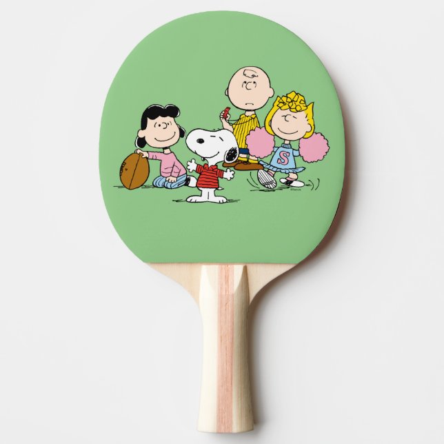 Raquete De Ping Pong Snoopy e Gang Play Futebol (Frente)