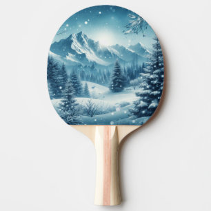 Raquete De Ping Pong Snowy Winter Mountain