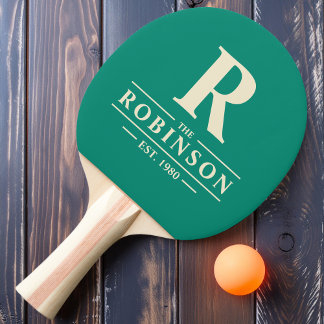 Raquete De Ping Pong Sobrenome & Inicial Aqua Beach Breeze