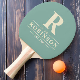 Raquete De Ping Pong Sobrenome & Inicial Aqua Reef