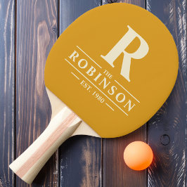 Raquete De Ping Pong Sobrenome & Inicial Borboleta Amarela Torrada