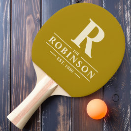 Raquete De Ping Pong Sobrenome & Inicial Desert Sage