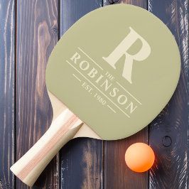 Raquete De Ping Pong Sobrenome & Inicial Dust Sage