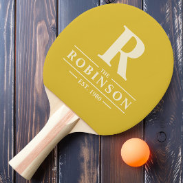 Raquete De Ping Pong Sobrenome & Inicial Limão Queimado
